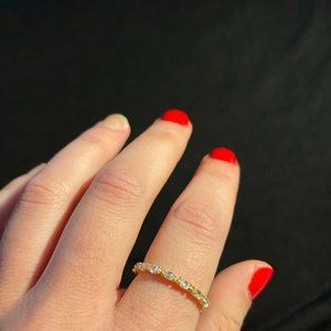 Swarovski Crystals Yellow Gold Marquis Ring 58